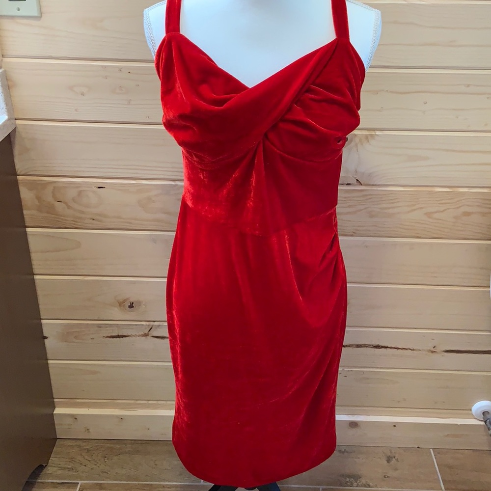 Tatyana crushed velvet retro 60’s evening dress.